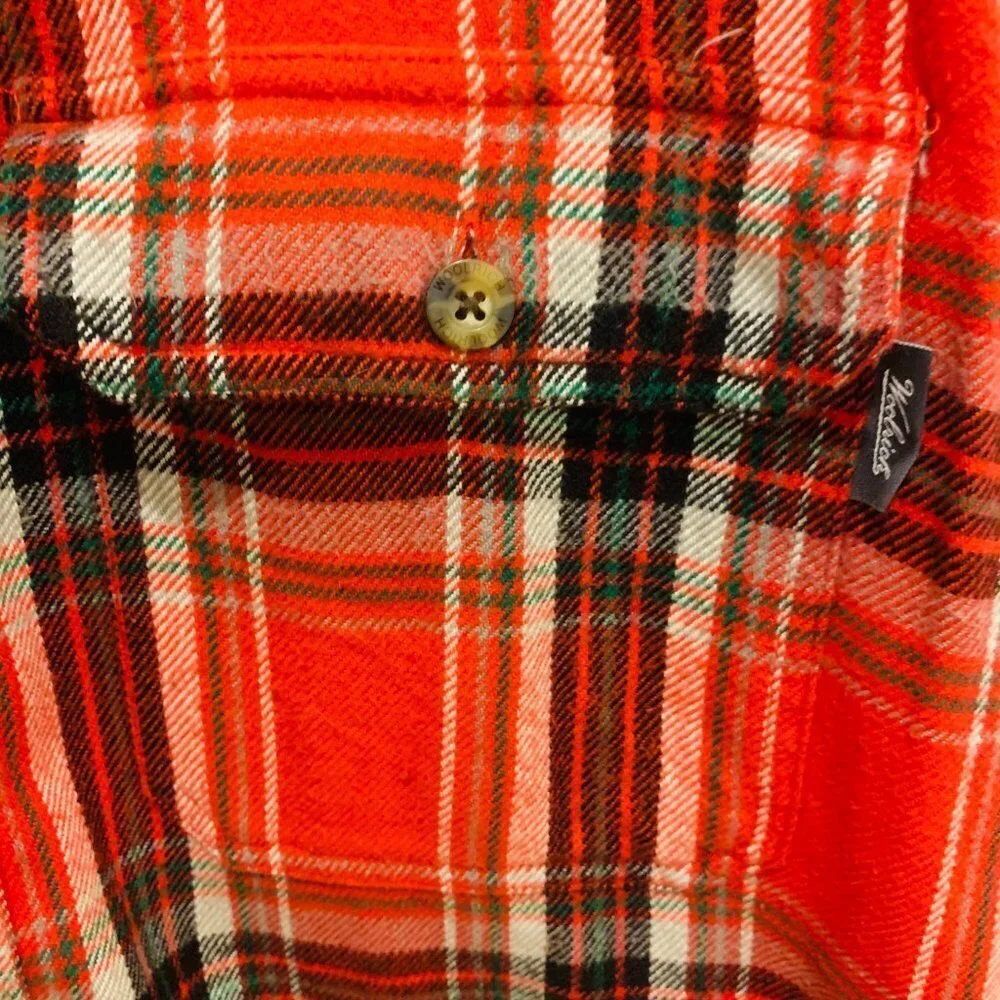 Vintage Woolrich Flannel Men's Thick Work Shirt Size Large Heavy Chamois Work - Picture 4 of 10